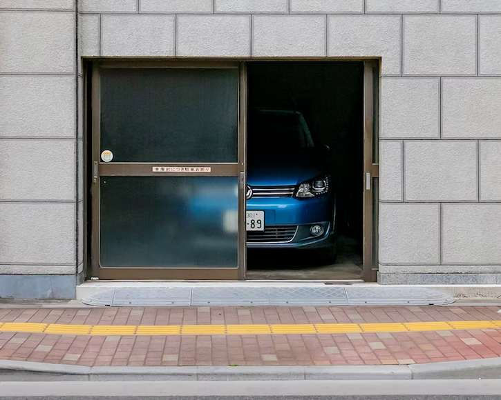 Car parked in garage