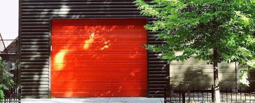 red color aluminum garage door